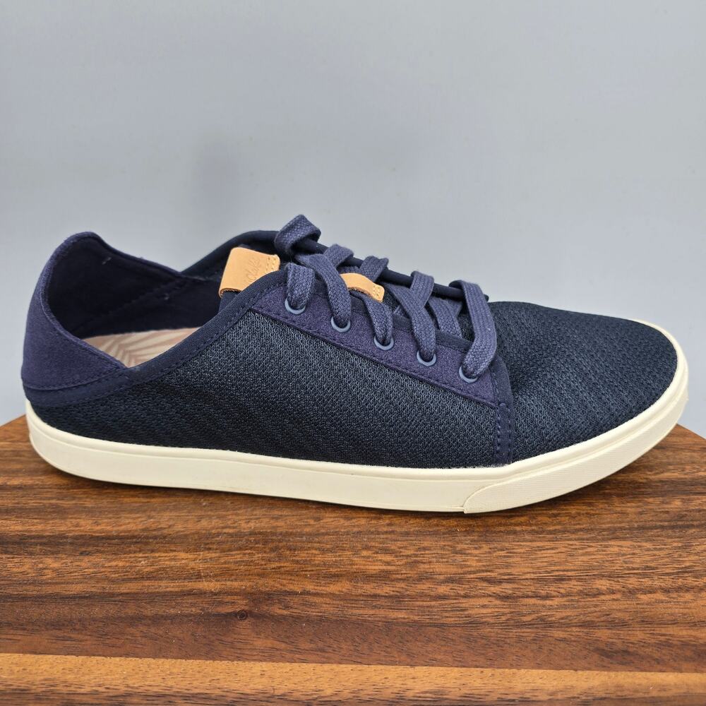 OluKai Shoes Womens 9.5 Trench Blue Pehuea Li Lace Up Comfort Casual Sneakers